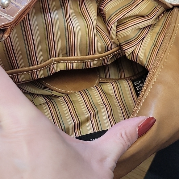 𝅺NINE WEST Faux Leather Caramel Color Hobo Bag - Picture 8 of 9